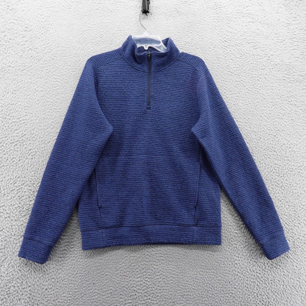 VRST Mens Blue Textured‎ Quarter Zip Pullover Sweatshirt Size Small NEW $78